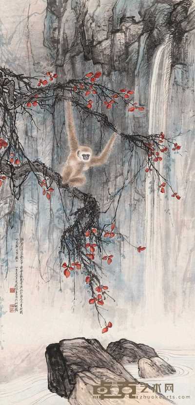 张善孖 1935年作 封侯图 立轴 105×51cm